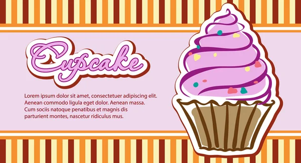 Cartes avec cupcakes — Image vectorielle