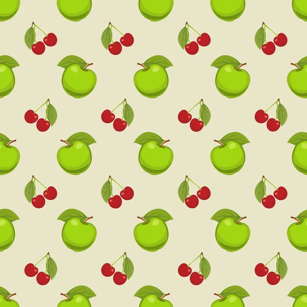 Äpfel und Kirschen — Stockvektor