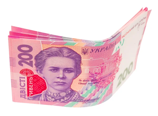 Hrywna ukraińska 200 banknotów — Zdjęcie stockowe