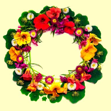 Çiçek düğün kartı