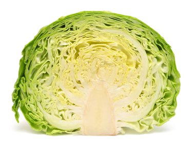 Yeşil lahana beyaz arka planda yarı izole