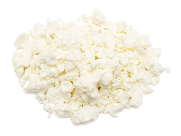 Τυρί Κότατζ Απομονωμένο Λευκό Φόντο Γαλακτοκομικό Προϊόν Σωρός Τυριού Επίπεδο — Φωτογραφία Αρχείου