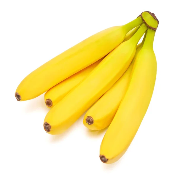 Bananengroep Geïsoleerd Witte Achtergrond Perfect Geretoucheerd Volledige Scherptediepte Foto Bovenaanzicht — Stockfoto