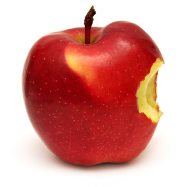 Kırmızı ısırıldı elma