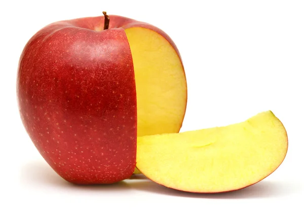Apfel- und Apfelscheibe — Stockfoto