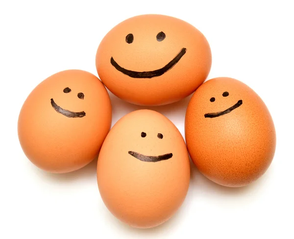 Smiling family of eggs — Stock Photo, Image