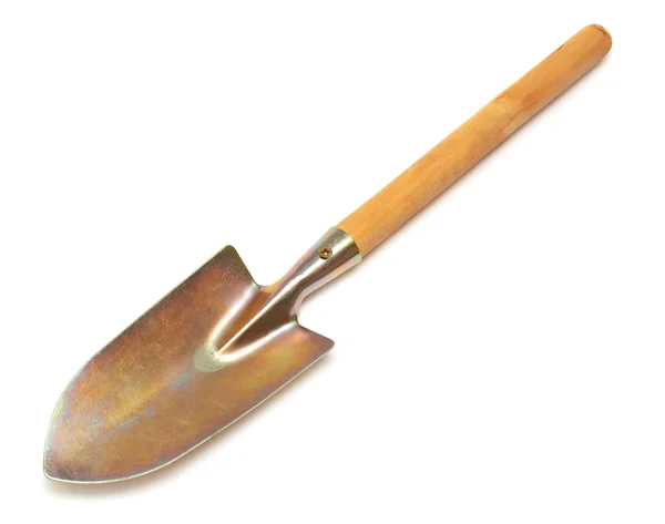 Лопата с деревянной ручкой — стоковое фото