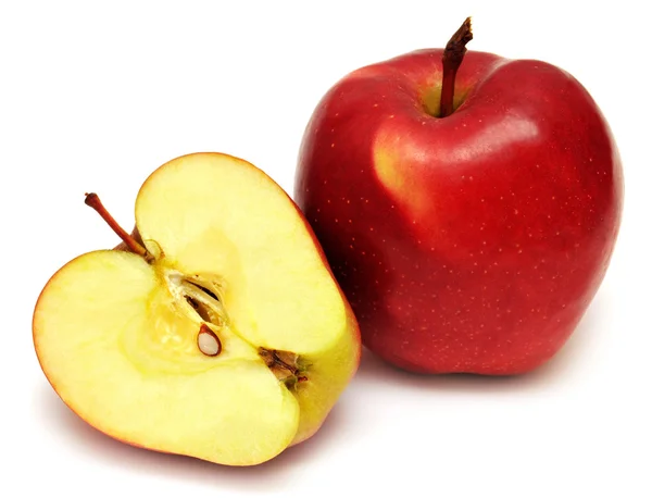 Posiekane czerwone jabłko — Zdjęcie stockowe