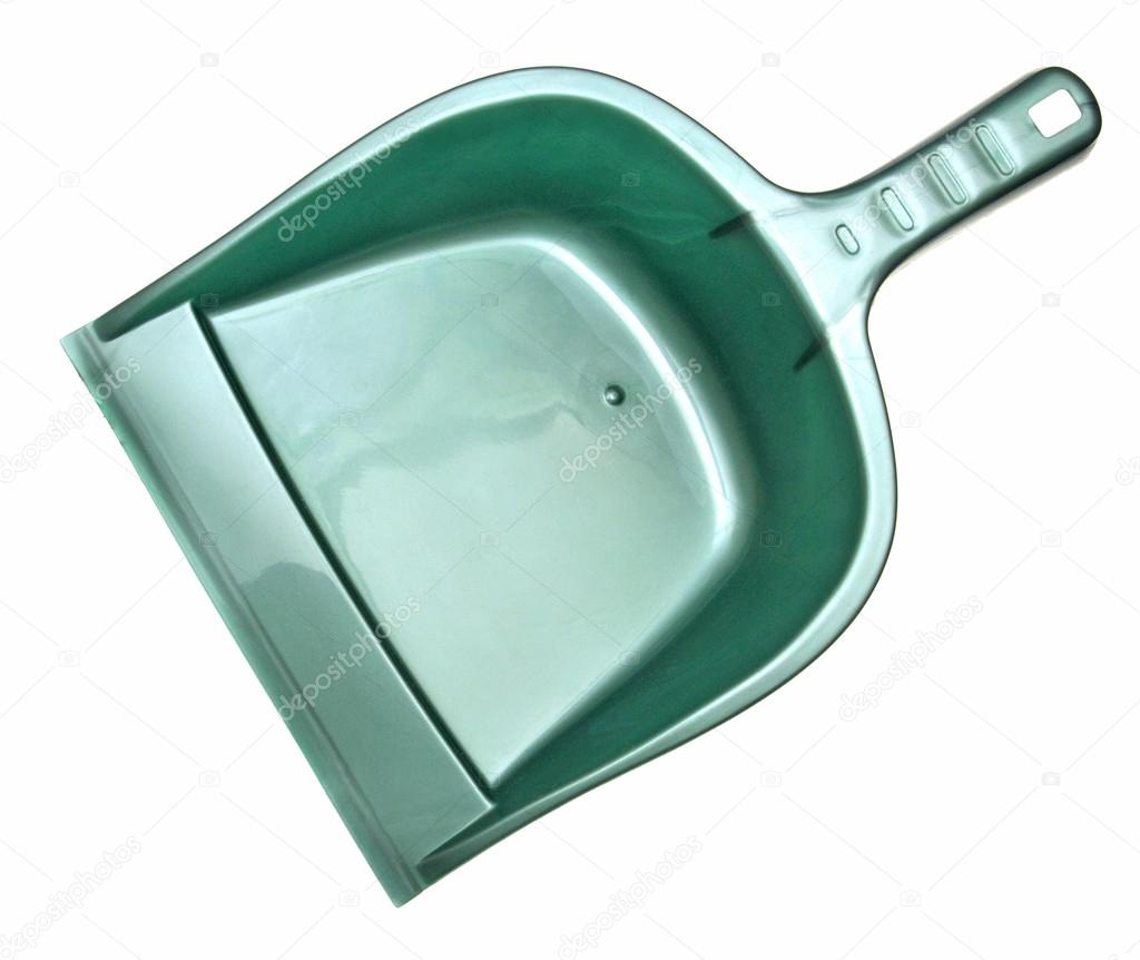 Green plastic dustpan