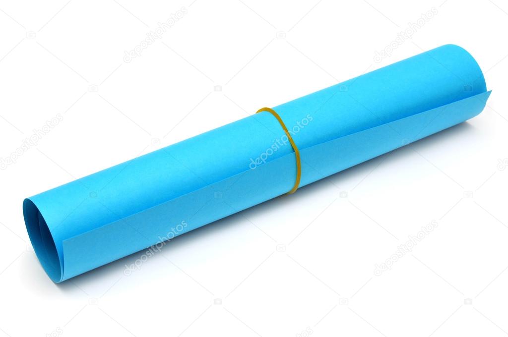 roll of blue paper