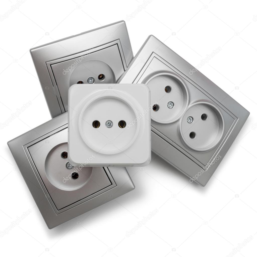 Gray and white outlets