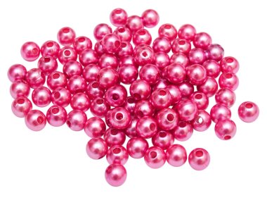 Pink beads isolated