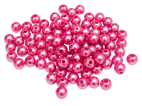 Pink beads isolated — Stock Photo, Image