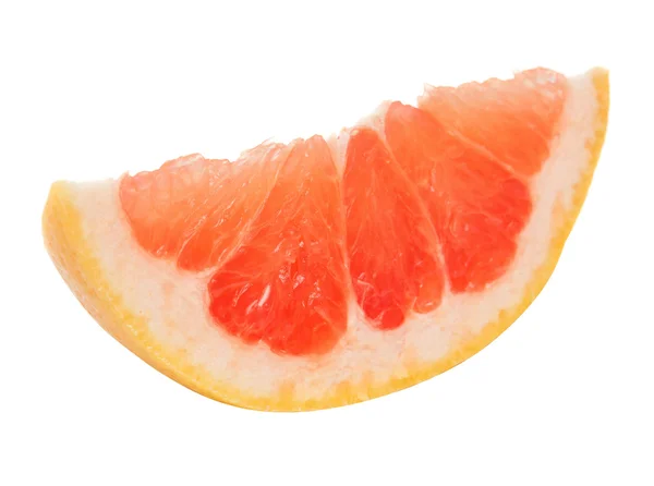 Изолированный ломтик грейпфрута — стоковое фото