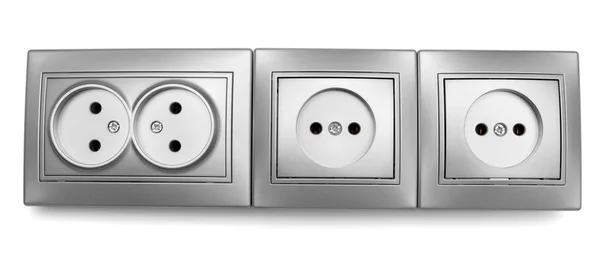 Vier grijze sockets — Stockfoto