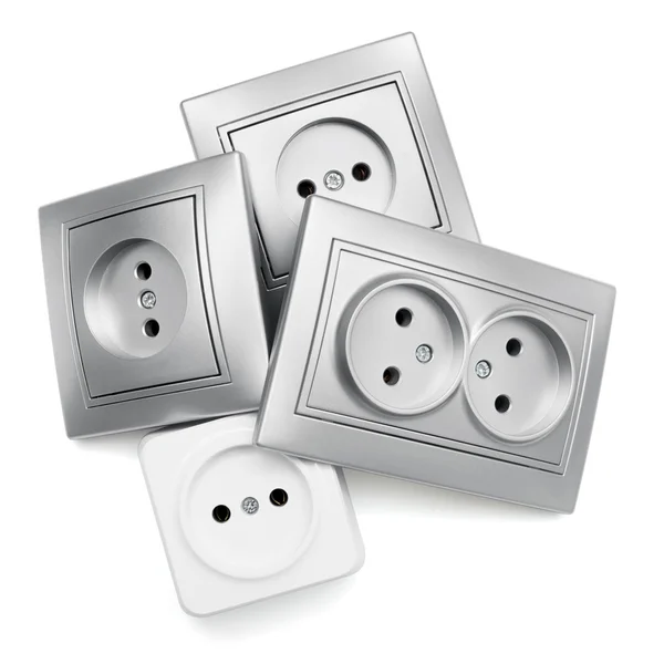 Grijze en witte sockets — Stockfoto