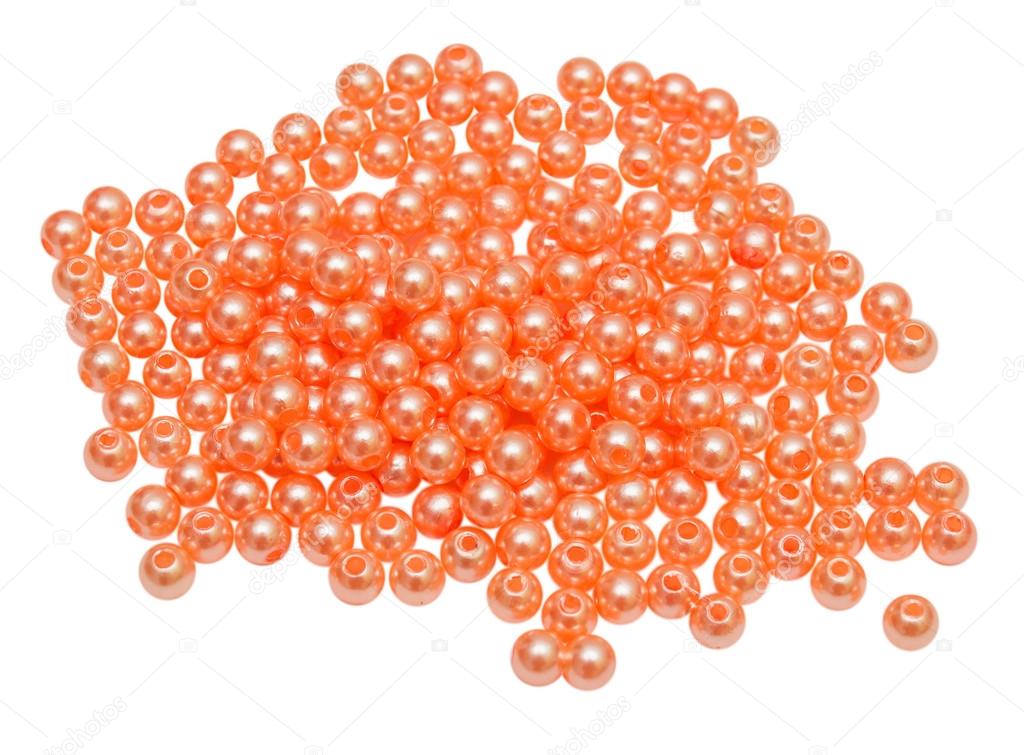 Orange beads isolated