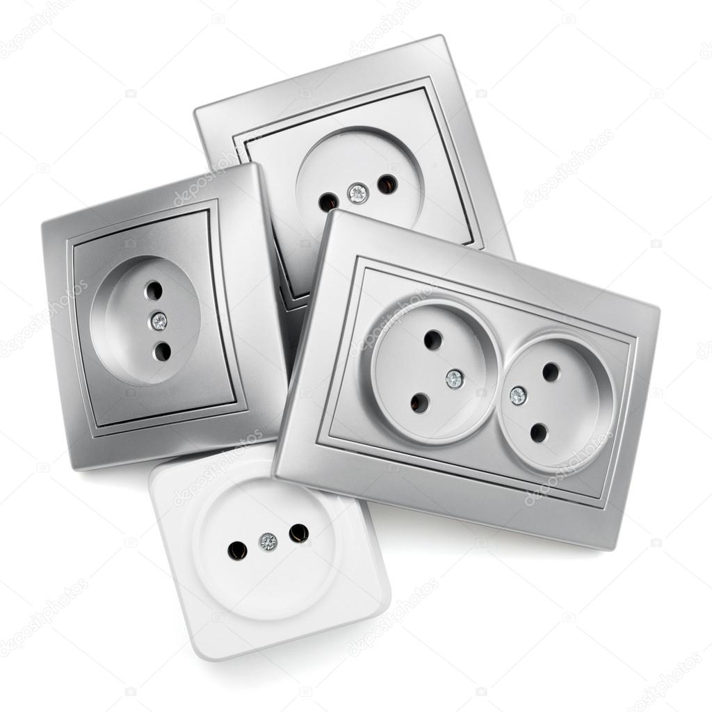 Gray and white sockets