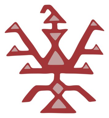 Geleneksel dokuma motiflerinden etkilenen etnik süslemeli vektör çizimleri, cesur geometri, anlamlı şekiller ve zengin sembolik miras elementleri içerir..