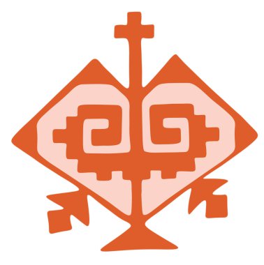 Etnik halk motiflerinin modern vektör yeniden yorumlanması, sergilenen stilize geometri, miras sembolizmi ve çeşitli yaratıcı kullanımlar için uygun süsleme kompozisyonu.