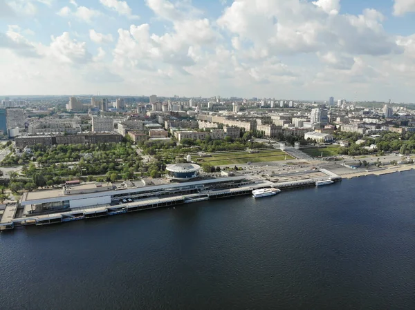 Volgogrado Panorama Cidade Porto Fluvial Aterro Central Cidade Rússia — Fotografia de Stock