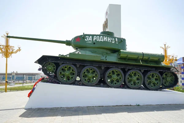 Monument Tank City Elista Kalmykia Russia May 2021 Motherland — Stock Photo, Image