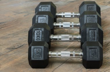 different weight dumbbells clipart