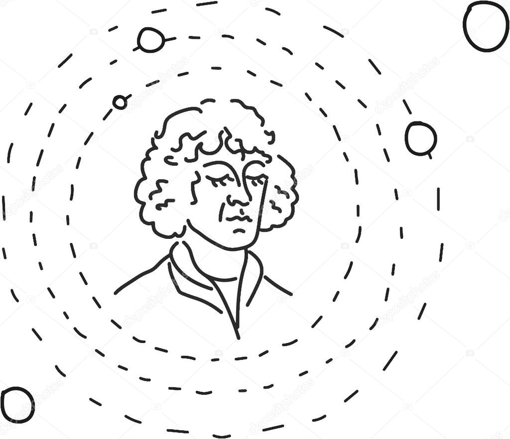 Copernicus And The Heliocentric Model Of The Solar System Model Of Solar System Premium Vector In Adobe Illustrator Ai Ai Format Encapsulated Postscript Eps Eps Format