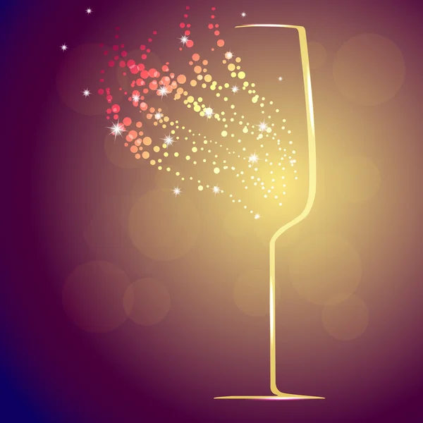 Il bicchiere di champagne — Vettoriale Stock