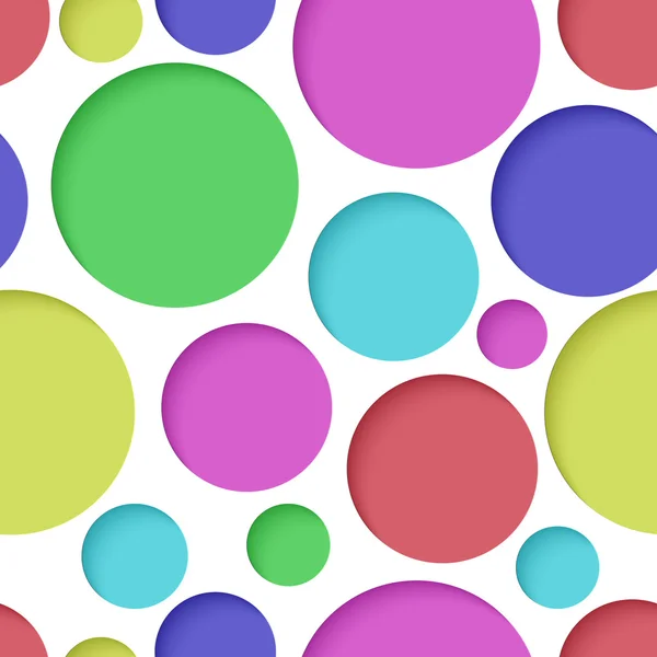 Texture sans couture - cercles coupés en papier coloré . — Image vectorielle