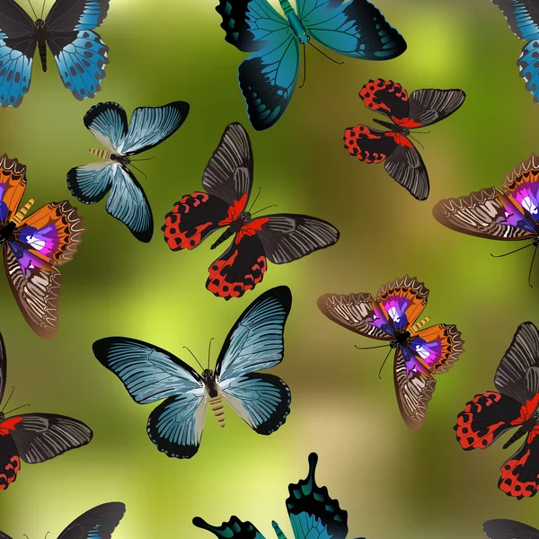 Nahtlose Textur Schmetterlinge. — Stockvektor