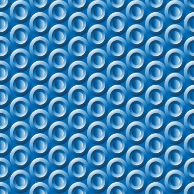 Kesintisiz geometrik mavi plastik daireler desen