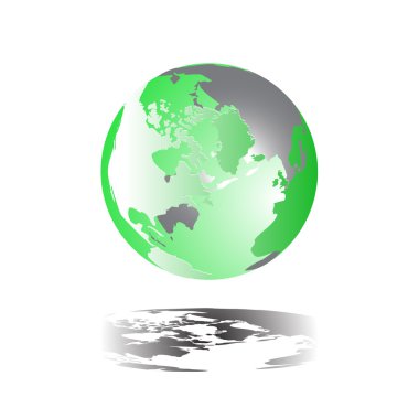 Havadaki kıta ile yeşil Küre.