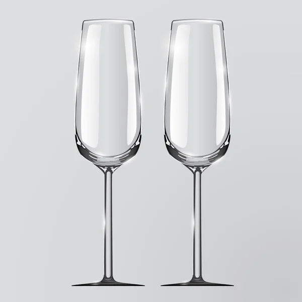 Ilustración vectorial realista de una copa de champán . — Vector de stock