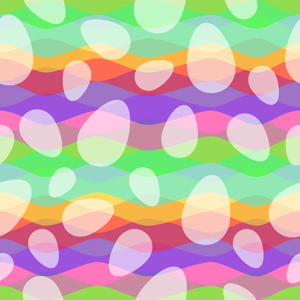 Ondas de colores y huevos de Pascua — Vector de stock