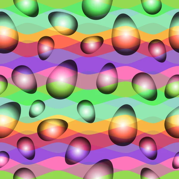 Χρωματιστά κύματα και διαβάθμισης Πασχαλινά αυγά. Άνευ ραφής αφηρημένη κορακίστικα — Διανυσματικό Αρχείο