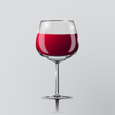 Realistic vector illustration of a wine glass. clipart