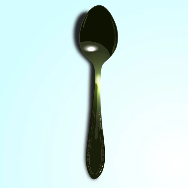 Tea spoon - reális vektoros illusztráció. — Stock Vector