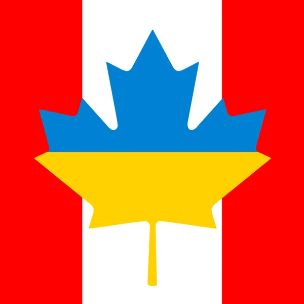 Flag Canada-Ukraine  Friendship — Stock Vector