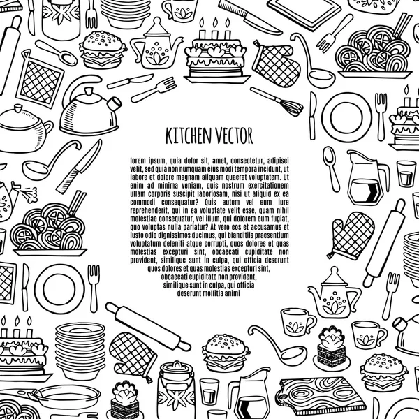 Utensilios de cocina y electrodomésticos banner vector . — Vector de stock