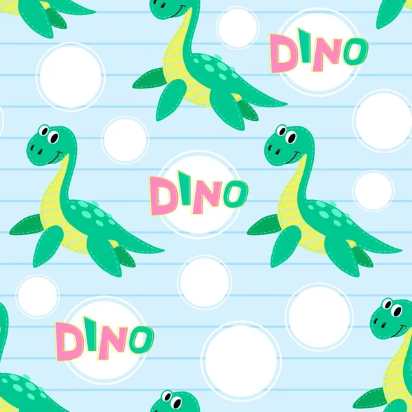 Water dinosaur vector seamless pattern.