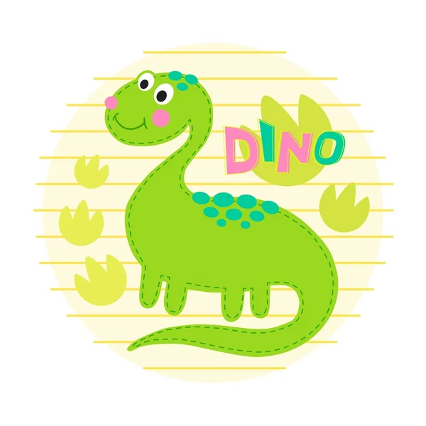 Illustrazione vettoriale dinosauro verde. — Vettoriale Stock