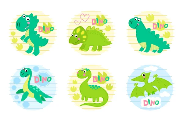 Ilustración de vectores de dinosaurios . — Vector de stock