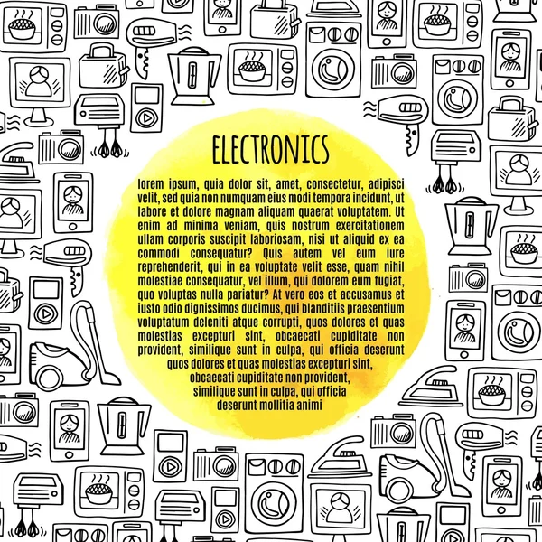 Banner elektroniky ilustrace. — Stockový vektor