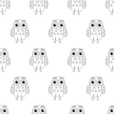 Baykuş kuş vektör seamless modeli.