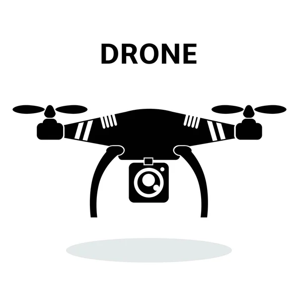 Drone siyah beyaz simge vektör