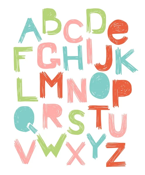 Alphabet scratch vecteur de couleur . — Image vectorielle