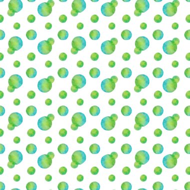 Yeşil baloncuklar sulu boya desenleri