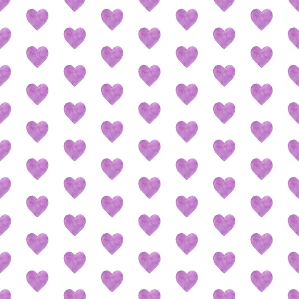 Heart hand painted watercolor seamless pattern. Love and romance. — Stock Photo, Image