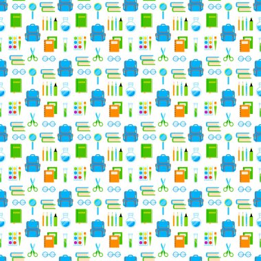 Kırtasiye malzemesi vektörsüz desen sağlar. Okul araçları.